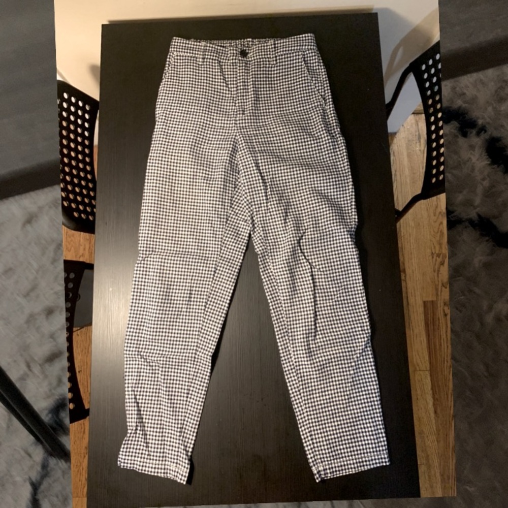 Gingham Navy Pants